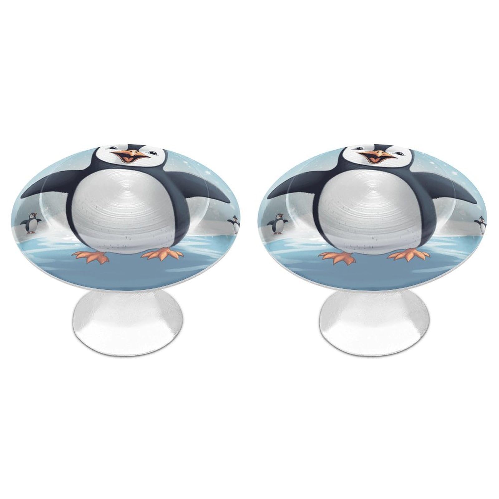 Btcowzrv Style Happy Penguin 2 Pack Cabinet Knobs Drawer Pulls