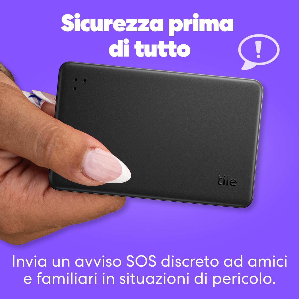 Tile by Life360 Slim Localizzatore Bluetooth Portafogli Tracker 1 Pacchetto Nero
