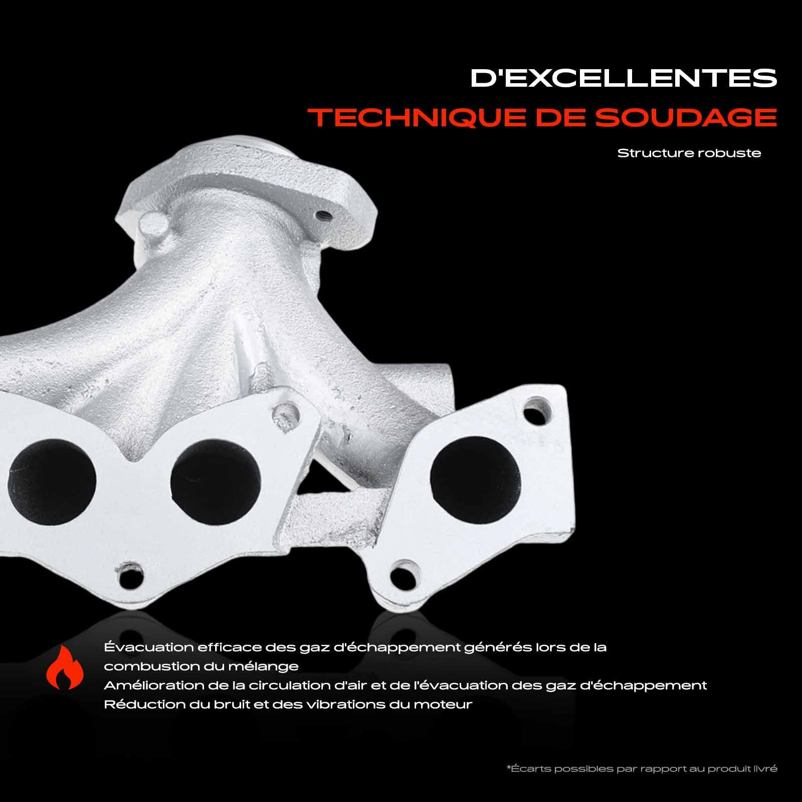 Frankberg Collecteur d'échappement en fonte 7700873358 | Compatible avec: M.e.g.a.n.e I Classic LA0/1, K.a.n.g.o.o Express FC0/1, Clio II BB CB, Rapid Kasten/MPV F40 G40