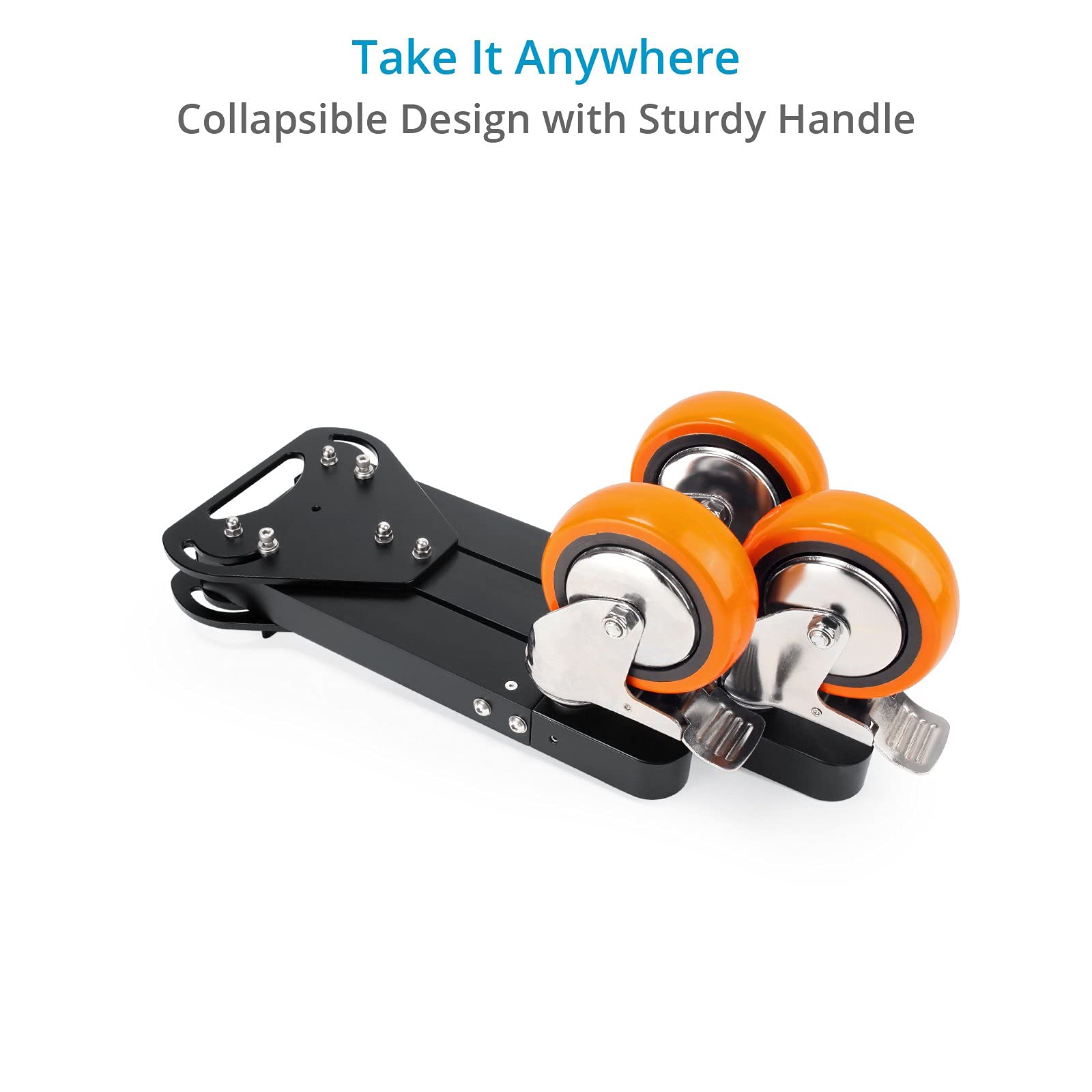 PROAIM Anchor Aluminium-Stativ-Dolly für Jibs & Kräne, 500 kg | CNC-Aluminium-Dolly mit 6" PU-Rädern & Bremsen; klappbar für Transport, passt durch Standardtüren