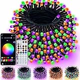 240LED Smart Color Changing Halloween Lights App Control, 95FT Waterproof RGB Music Sync Xmas Fairy String Light with Remote & Timer, Twinkle Christmas Tree Lights Outdoor Indoor Halloween Decorations