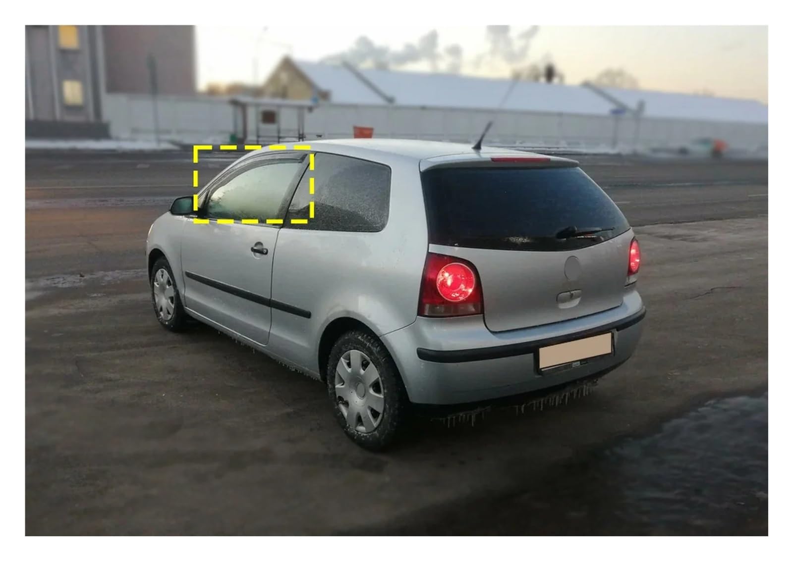 Visera Ventana Coche para VW Polo MK4 9N 3 Puertas Hatchback 2002-2009 Tinte Té Translúcido Viento Lluvia Protector Solar Deflector Deflectores Viento Edgevisors
