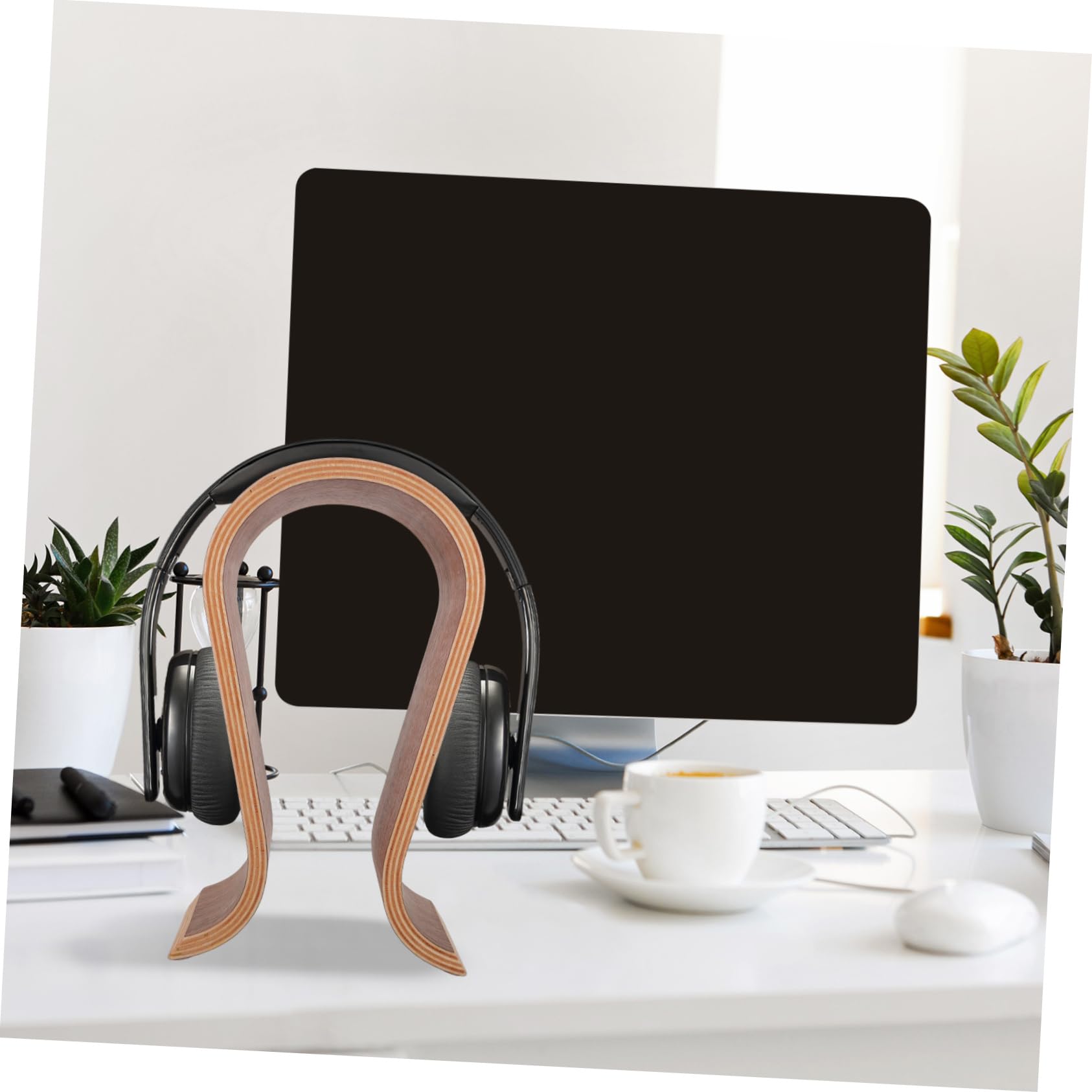 PartyKindom Supporto Per Cuffie Forma Di u Stand Per Cuffie in Legno Espositore Per Auricolari Da Tavolo Compatibile