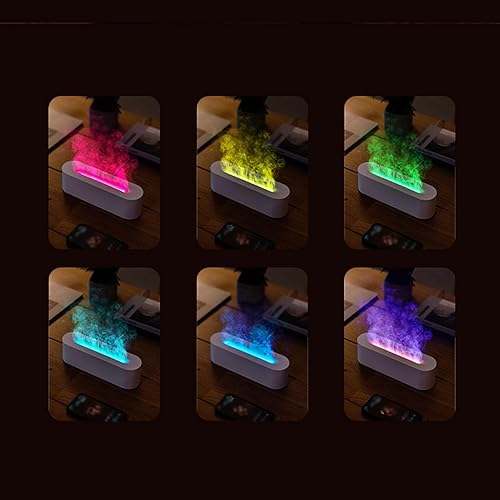 Miniatura 6 de Flame Diffuser Air Humidifier, Portable USB USB - Powered Flame Effect Humidifier 7 Colors, Black - Colorful Flame Effect, Dual Humidifying and
