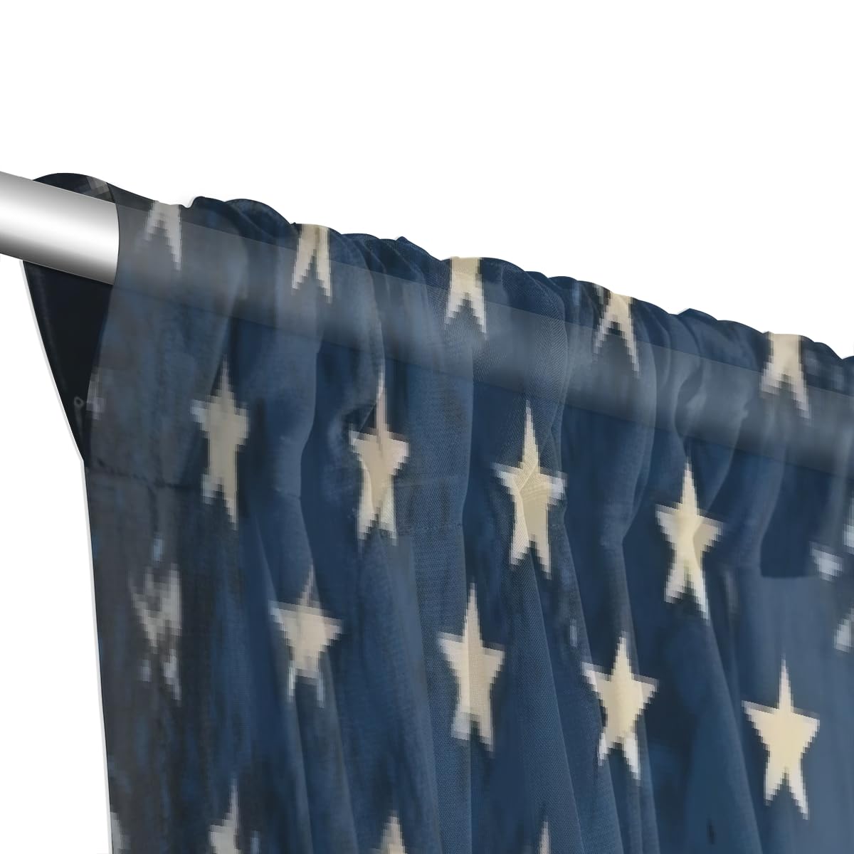 Tende in voile per soggiorno, camera da letto, finestre, 2 pannelli, tasca per asta, semi trasparente, tenda trasparente con bandiera del jet usa e bandiera dell'indipendenza, 140 x 213 cm x 2