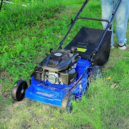 Image of BILT HARD 21 inch Self Propelled Gas Lawn Mower - 201cc 4-Cycle OHV, 3-in-1 Bagging /Mulching /Side Discharge, 8 Adjustable Cutting Heights & Smooth Easy Start
