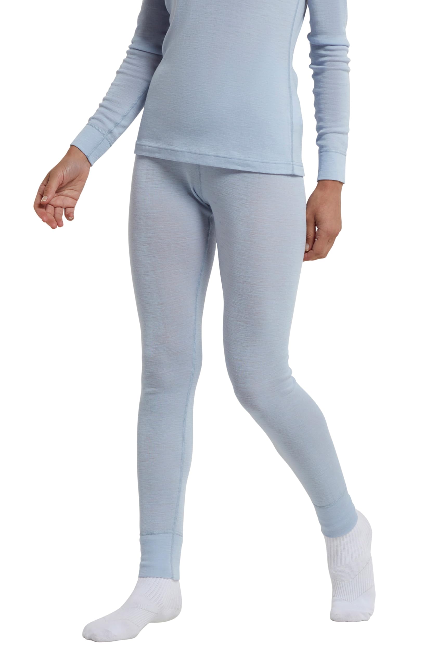 Mountain Warehouse Merino Womens Thermal Base Layer Pants - Lightweight Ladies Trousers, Breathable, Antibacterial Bottoms, High Wicking, Easy Care - for Outdoors Light Blue 6