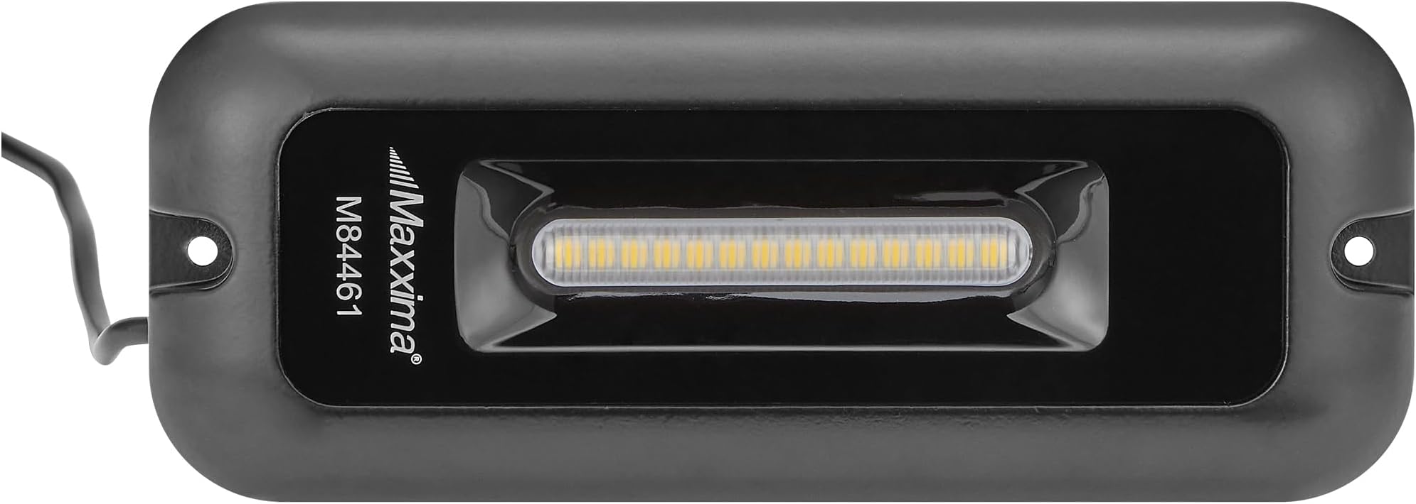 Maxxima M84461 2.5” x 6” Rectangular LED Scene/Porch Light, 550 Lumens, 12/24V DC, IP67 Waterproof, Black Aluminum Housing, Low Profile Surface Mount, Interior/Exterior Use