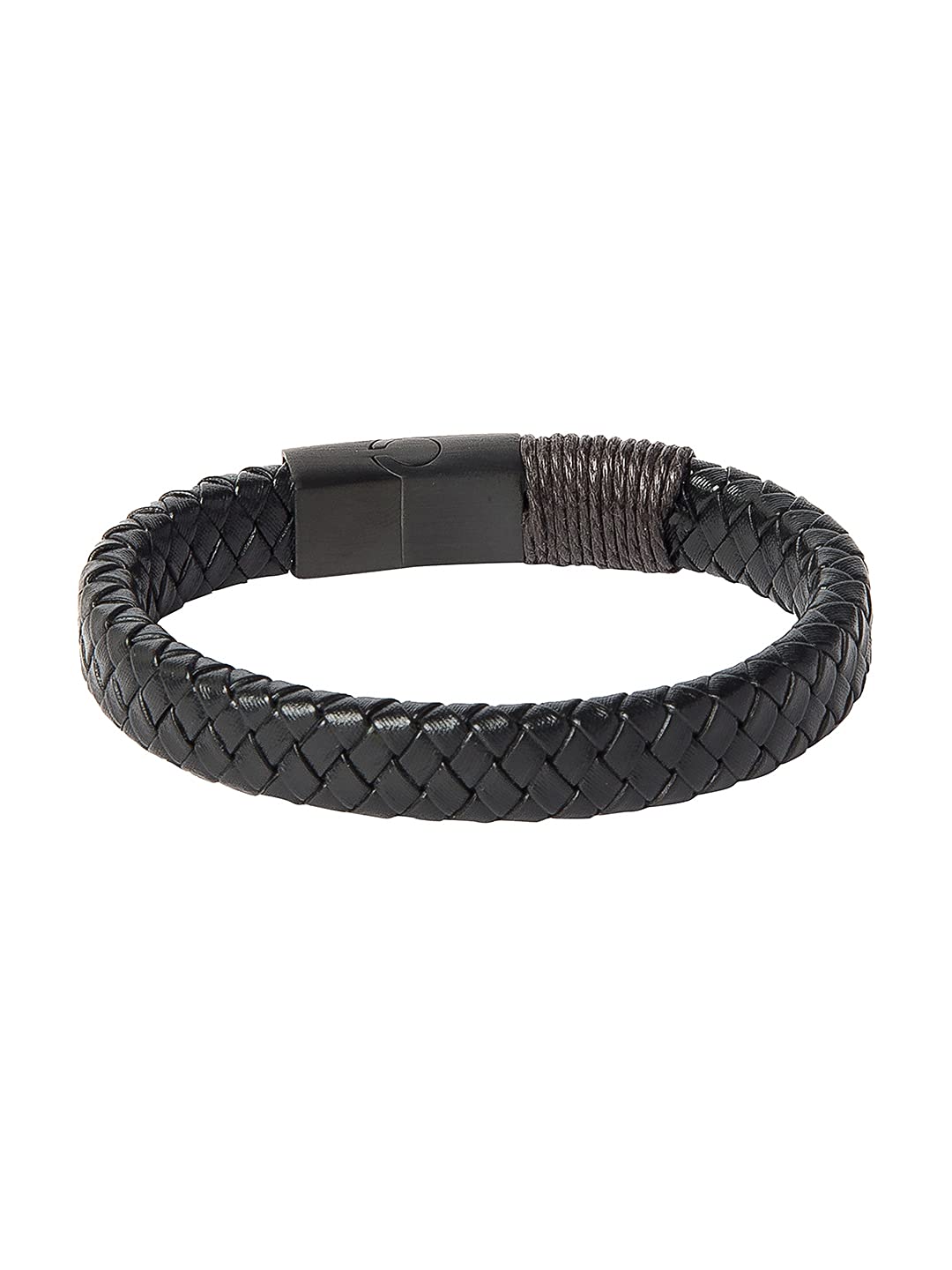 Shining Jewel Braided Designer Stainless Steel and Leather Bracelet for Men, Boys and Women [Unisex] Black (SJ_3336) (B09BND3ZZL) Amazon Price History, Amazon Price Tracker