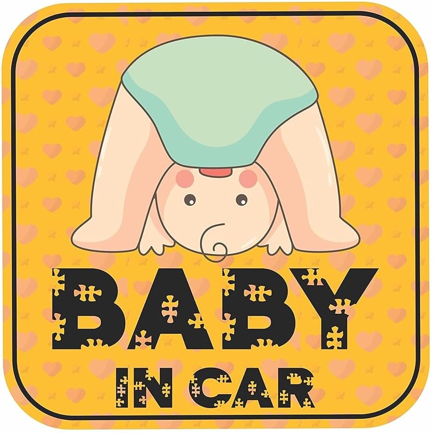 CVANU Baby On Board Kids Safety Warning Window Sign Sticker for Car PVC Vinyl CV19 (Pack of 2)(3)