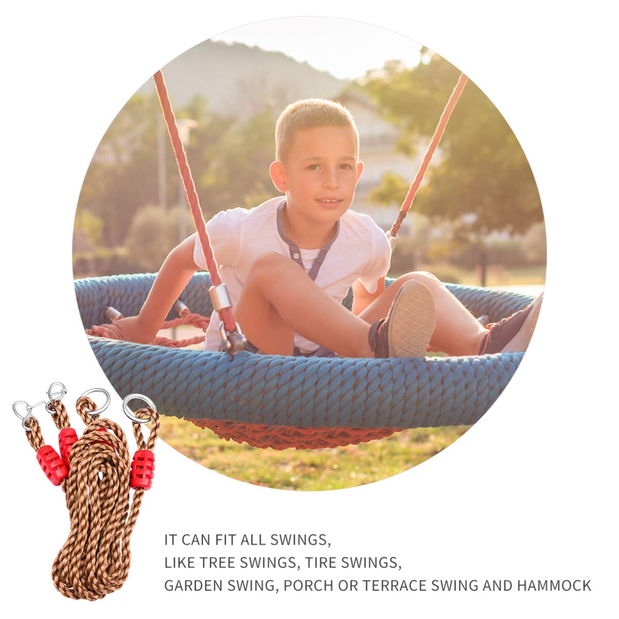 Cinghia Regolabile per Altalena da Giardino Kit di Sospensione in Nylon Robusto E Durevole Adatto A Appendere L'altalena Sull'albero Accessori Pratici per attività all'Aria Aperta