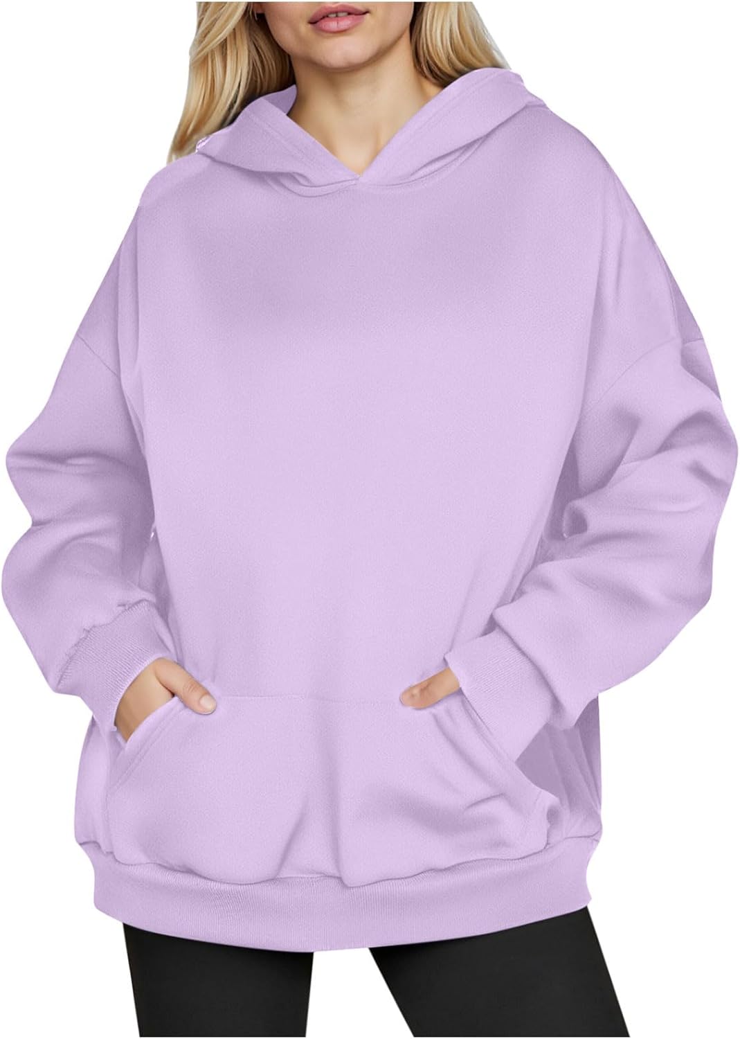 Plus Size Hoodies For Women Fashion 2025 Oversized Long Sleeve Hooded Sweatshirts Fleece Pullover Tops With Pocket