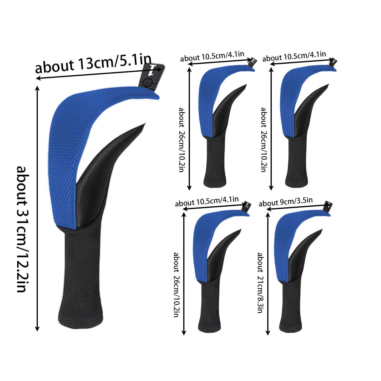 Golf Wood Club Headcovers Golf Hybrid Headcover Long Neck Protective Club Covers Anti Slip Wood Hybrid Head Cover Protective Head Cover For Men Protective Head Cover For Women Golf Enthusiast Headcove
