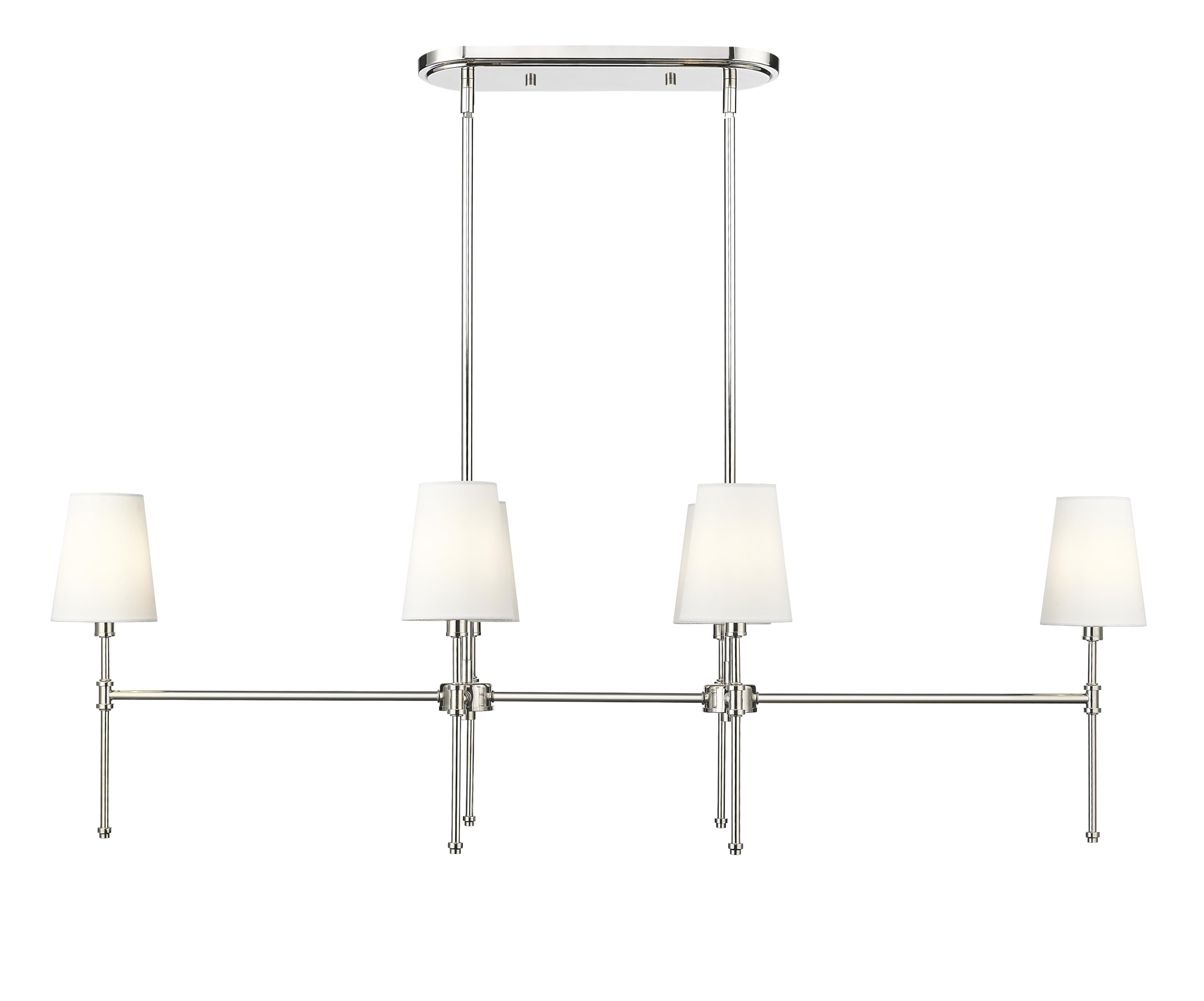 ml lighting 16506-pn adorra 48" wide 6-light chandelier - polished nickel