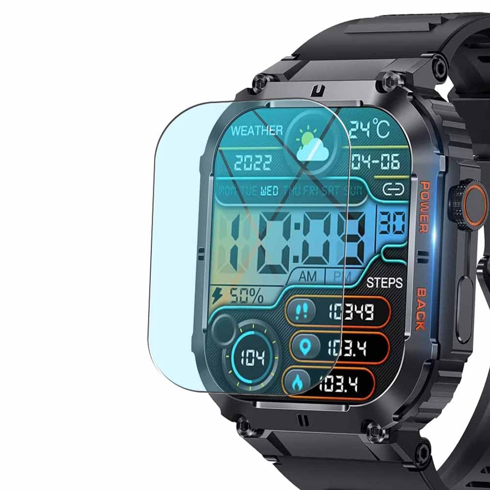 Puccy 3 Pack Anti Blue Light Screen Protector, compatible with GLONHI KACLUT K57 PRO 1.96" smartwatch Smart Watch TPU Film Guard （ Not Tempered Glass Protectors ）