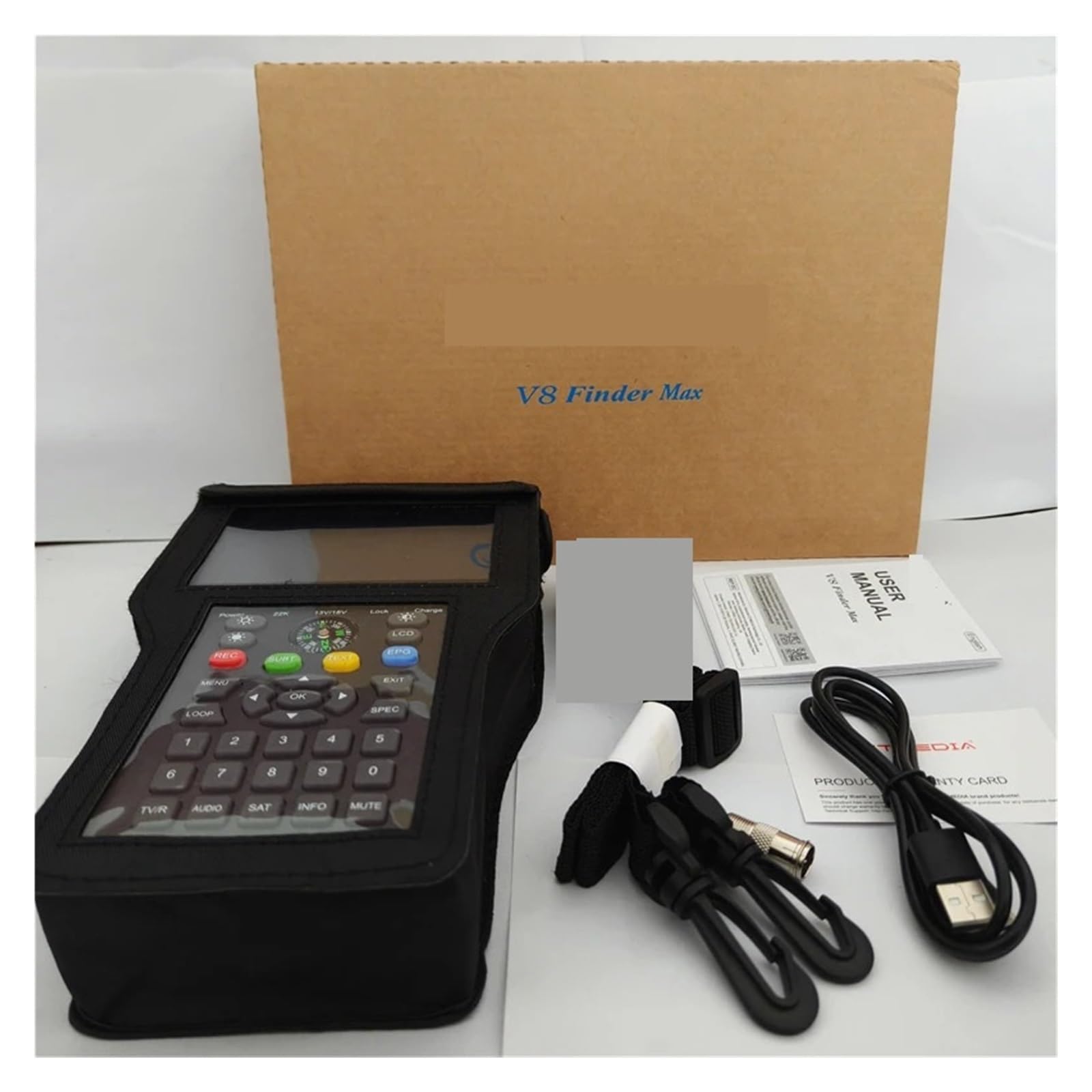 Buscador de satélites, V8 Finder MAX DVB-S/S2/S2X H.264/H.265 Detector De Señal TV Vía Satélite,Medición de señal Sat