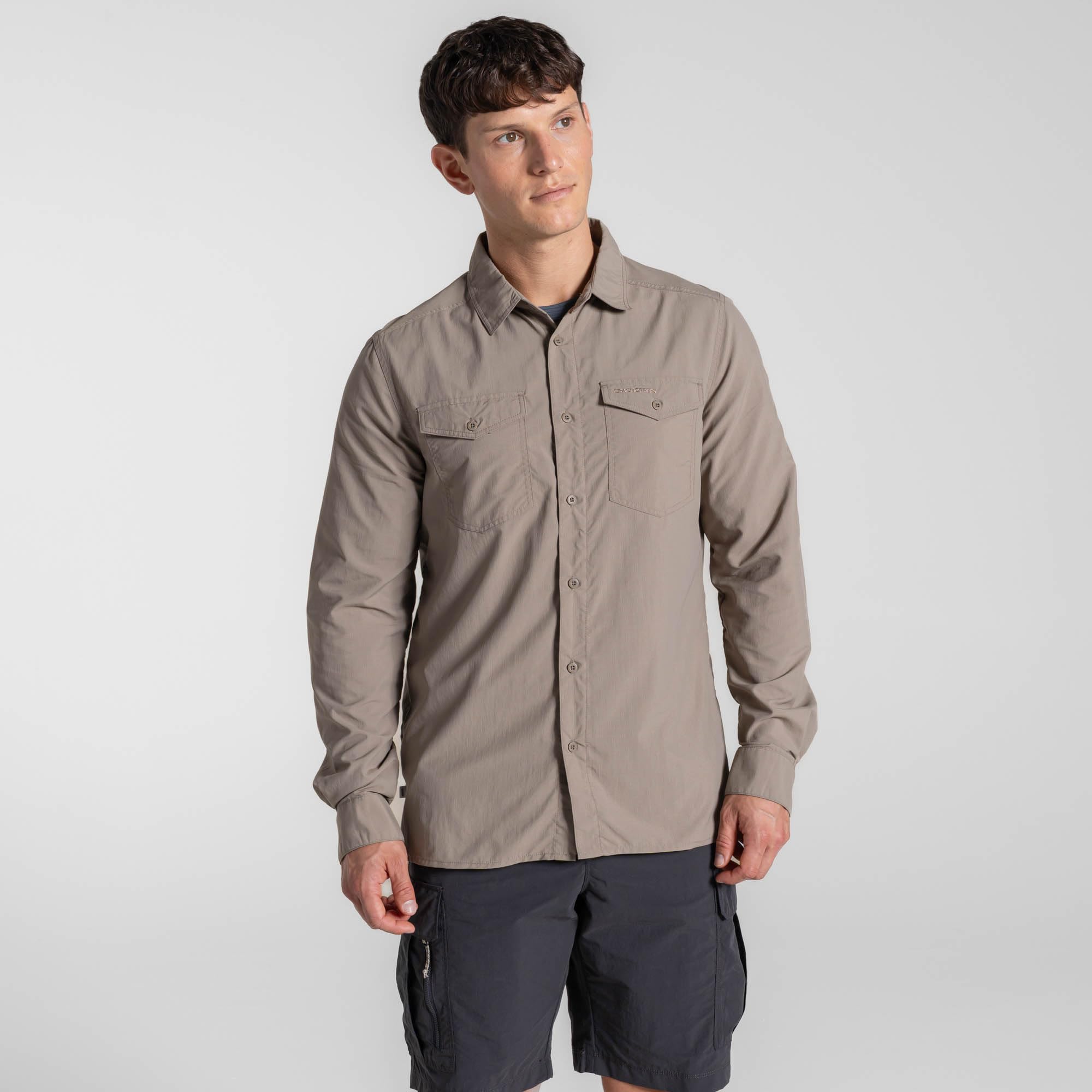 Craghoppers Men's Grey Nosilife LoUKkos Long Sleeve Shirt - Size S