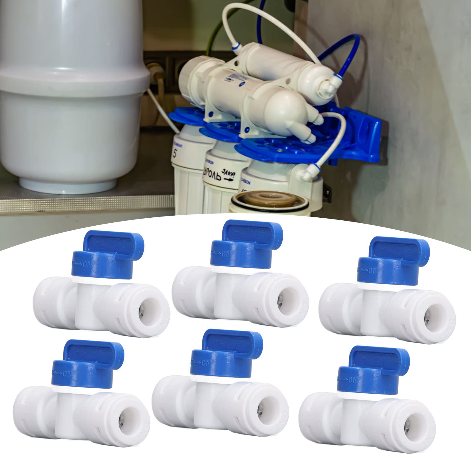 10 Vannes à Boisseau Sphérique 3/8" - En Plastique Alimentaire, Avec Connexion Rapide Clip - Pour Systèmes D'osmose Inverse Ou Irrigation - 2