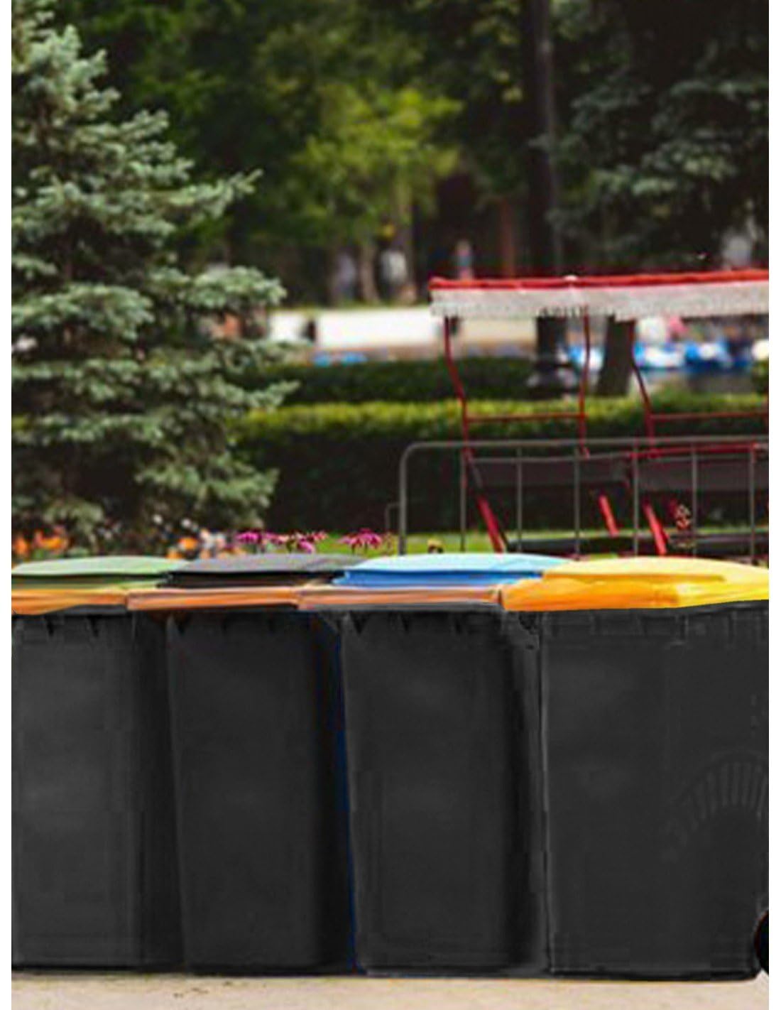 JARDIN202 - JARDIN202 - Contenedor de basura reciclables 240L 2 ruedas | Ecodiseño Negro | COLOR: AZUL () | COLOR: AZUL