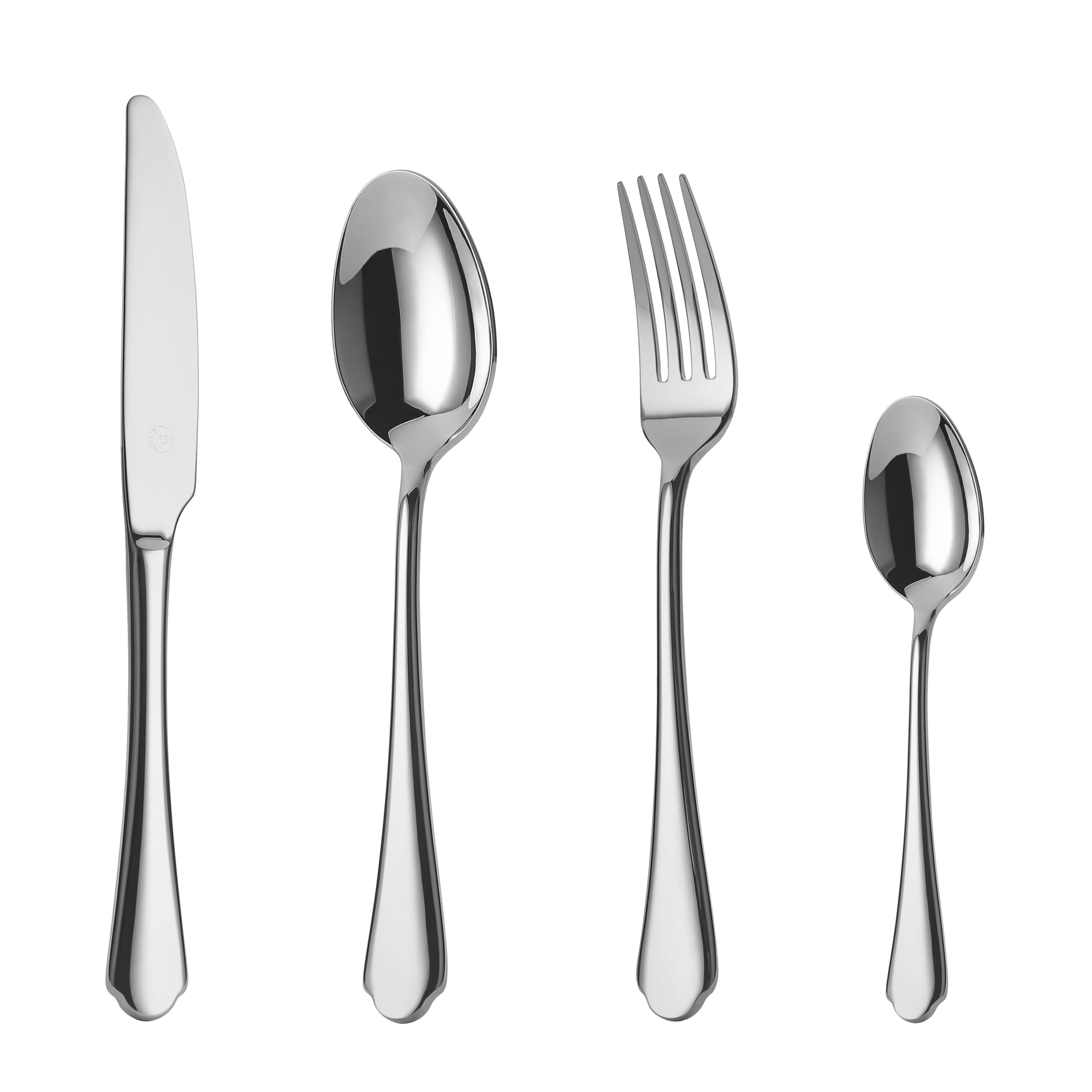 Mr.Spoon Serie París Juego de 24 Piezas cubiertos,18/10 Acero Inoxidable,Plateado,Servir para 6 Personas Cuberterías,Ideas Regalo,Incluye Cuchillo/Tenedor/Cuchara.Para Casa, Hotel, Restaurante