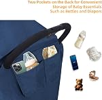 Housse de pluie pour poussette, protection contre les intempéries pour voyage avec bébé, coupe-vent et imperméable, accessoire universel pour poussette (Bleu) | Housse de poussette respirante pour protection contre le vent et l'eau, protection contre les intempéries pour poussette