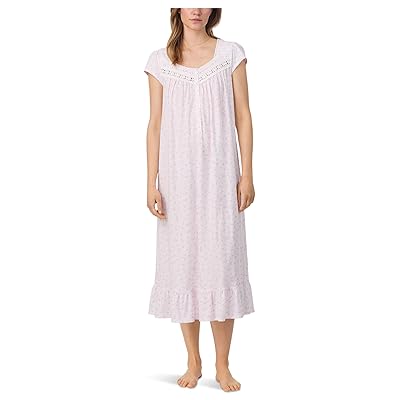Eileen West Cotton Knit Cap Sleeve Long Nightgown Women