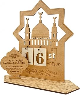 Ramadan Calendar Advent DIY,30 Days Advent Calendar Ramadan Easy to Assemble,Elegant Wooden Advent Calendar 2023 New Ramadan Gift for Kids