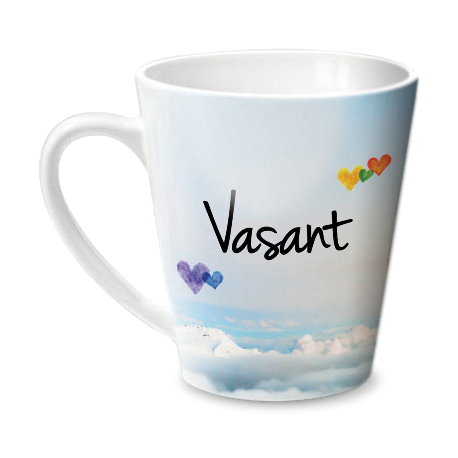 Hot Muggs® Simply Love You Vasant Conical Personalised Name Ceramic, 315ml, 1 Unit