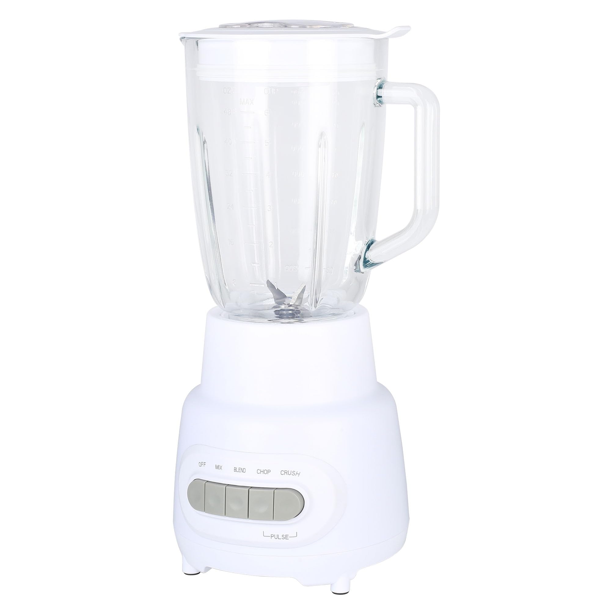 Glass Blender 5 Speed 48 Oz Jar 500W Motor Stainless Steel Blades Dishwasher Safe Ice Crushing Pulse Function