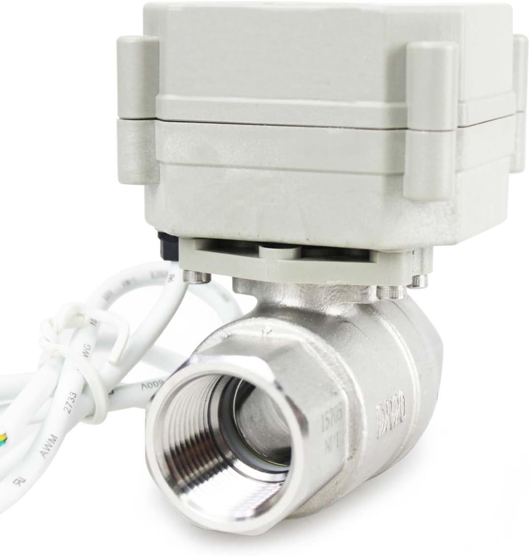 Motorized Ball Valve 3/4" DN20 2 Way SS304 DC12V Normally Closed,NPT Electrical Ball Valve (CR5-01)