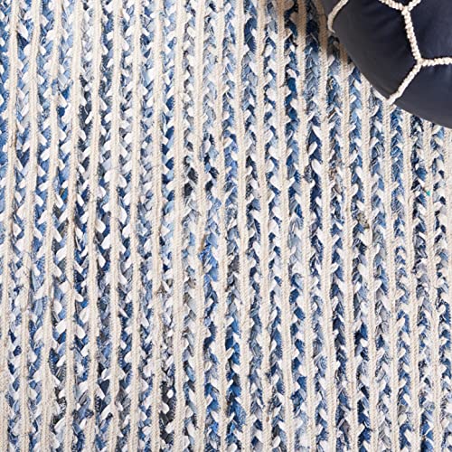 Tapete artesanal SAFAVIEH 8x10 trenzado azul e ivoire miniatura 7