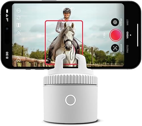 Pivo Equestrian Pod - Soporte independiente para teléfono de seguimiento automático, cara, cuerpo y caballo, rotación de 360, 6 velocidades, soporte
