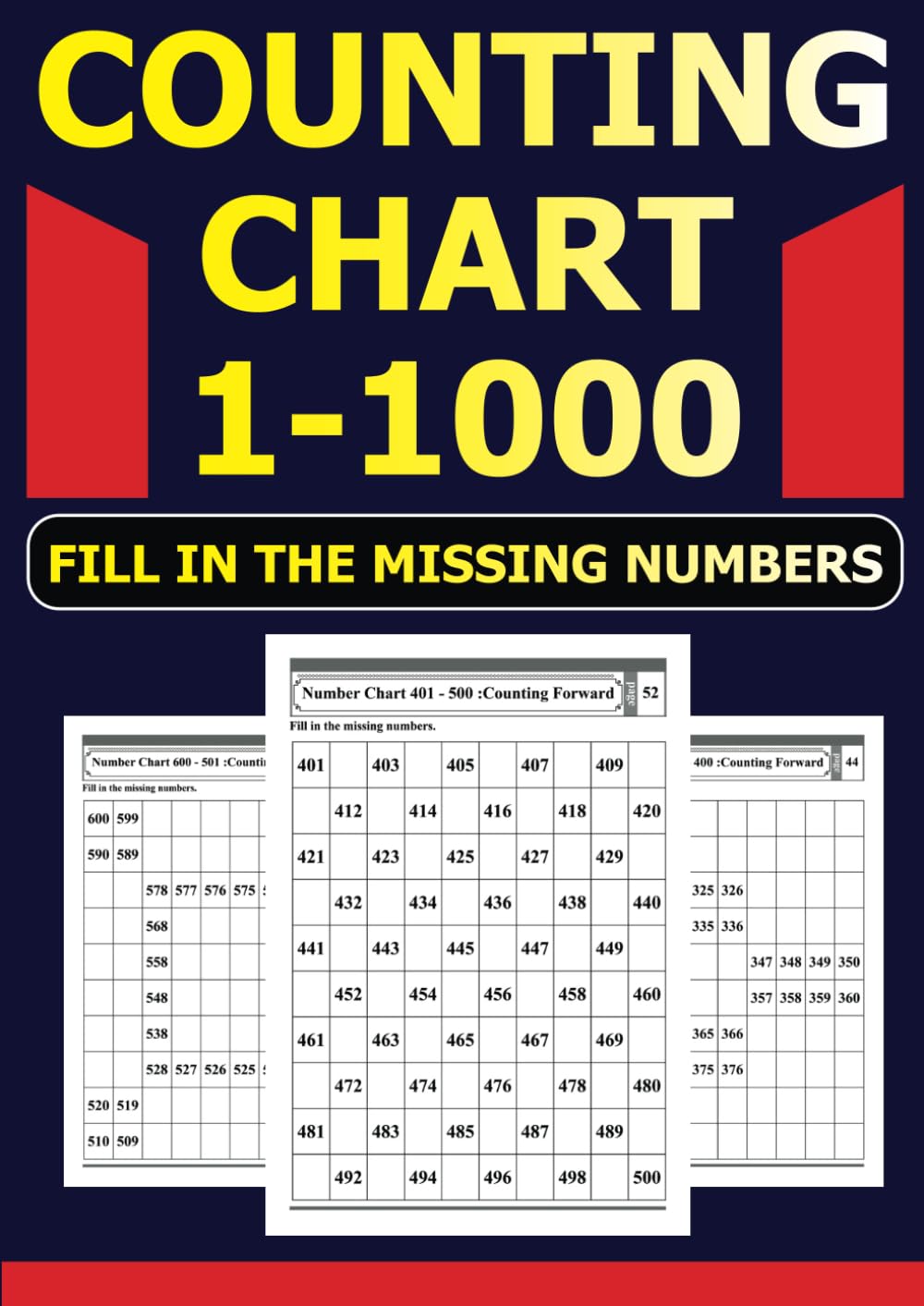 Counting Chart 1-1000 Fill In The Missing Numbers: Learning to Count Forwards and Backwards