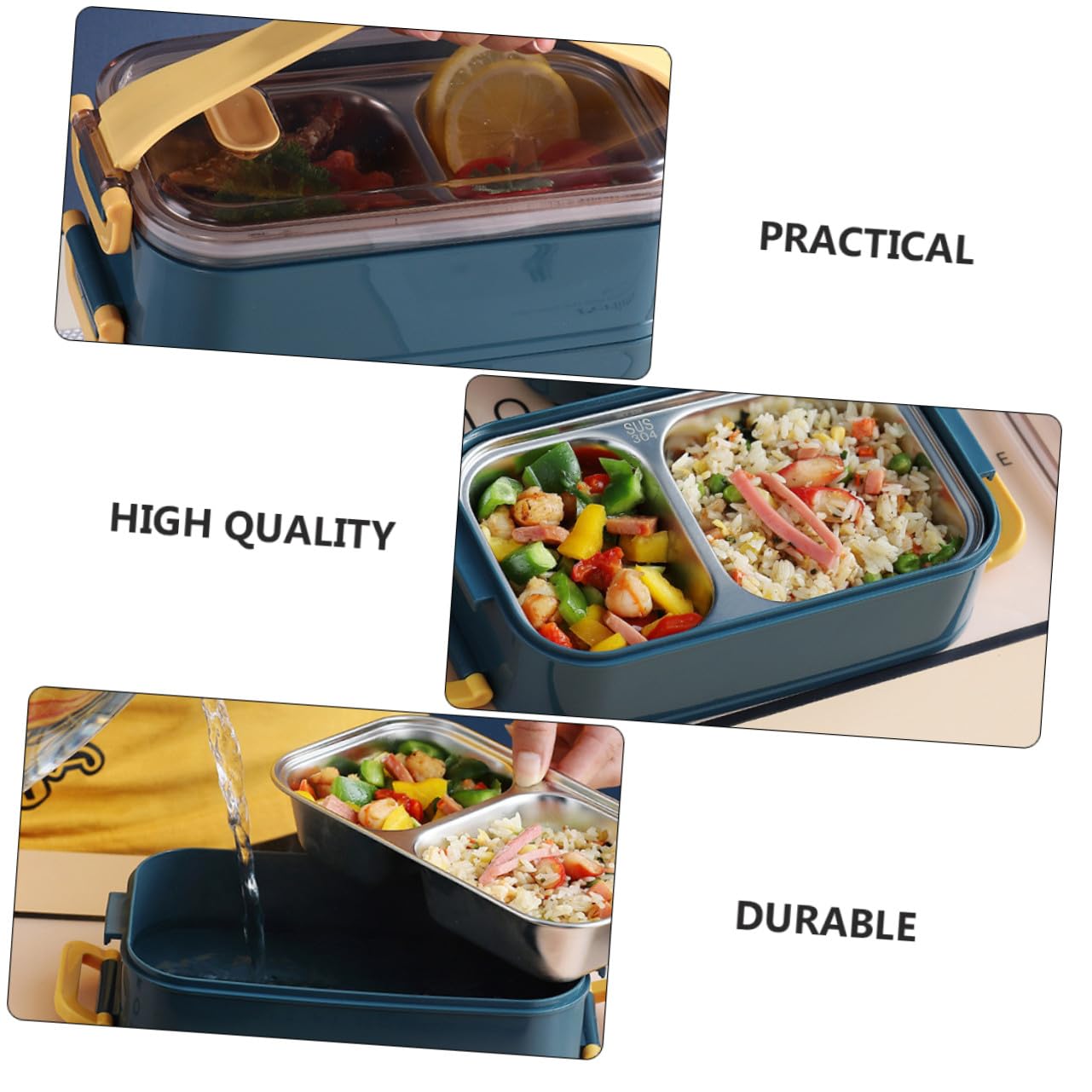 Boîte à Bento Isotherme en Acier Inoxydable, Caisse Rangement Exterieur