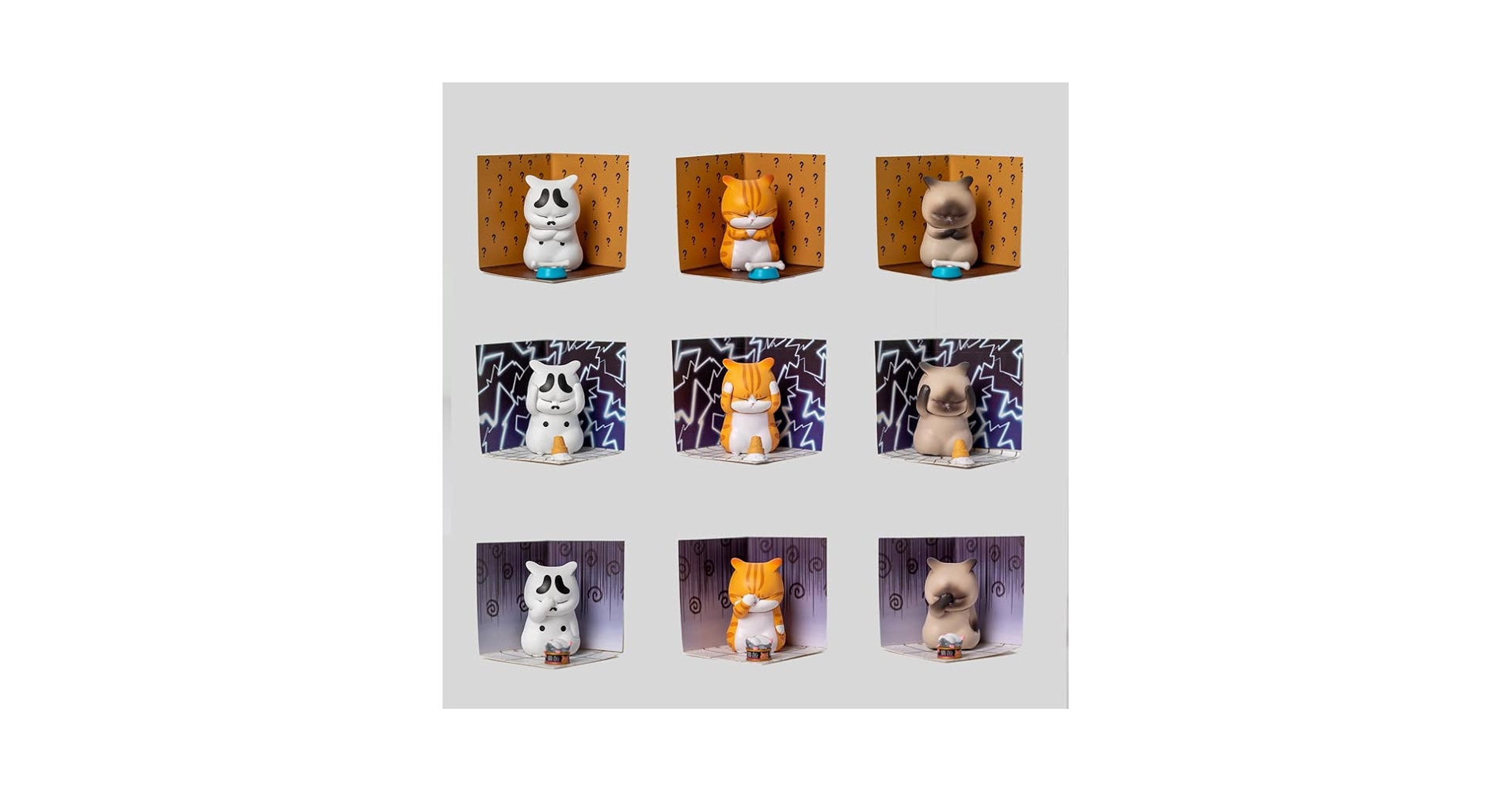 希少 猫 フィギュアと小物セット Amazon | 可愛い 猫 シャム猫 茶とら橘猫 動物 フィギュア ミニ