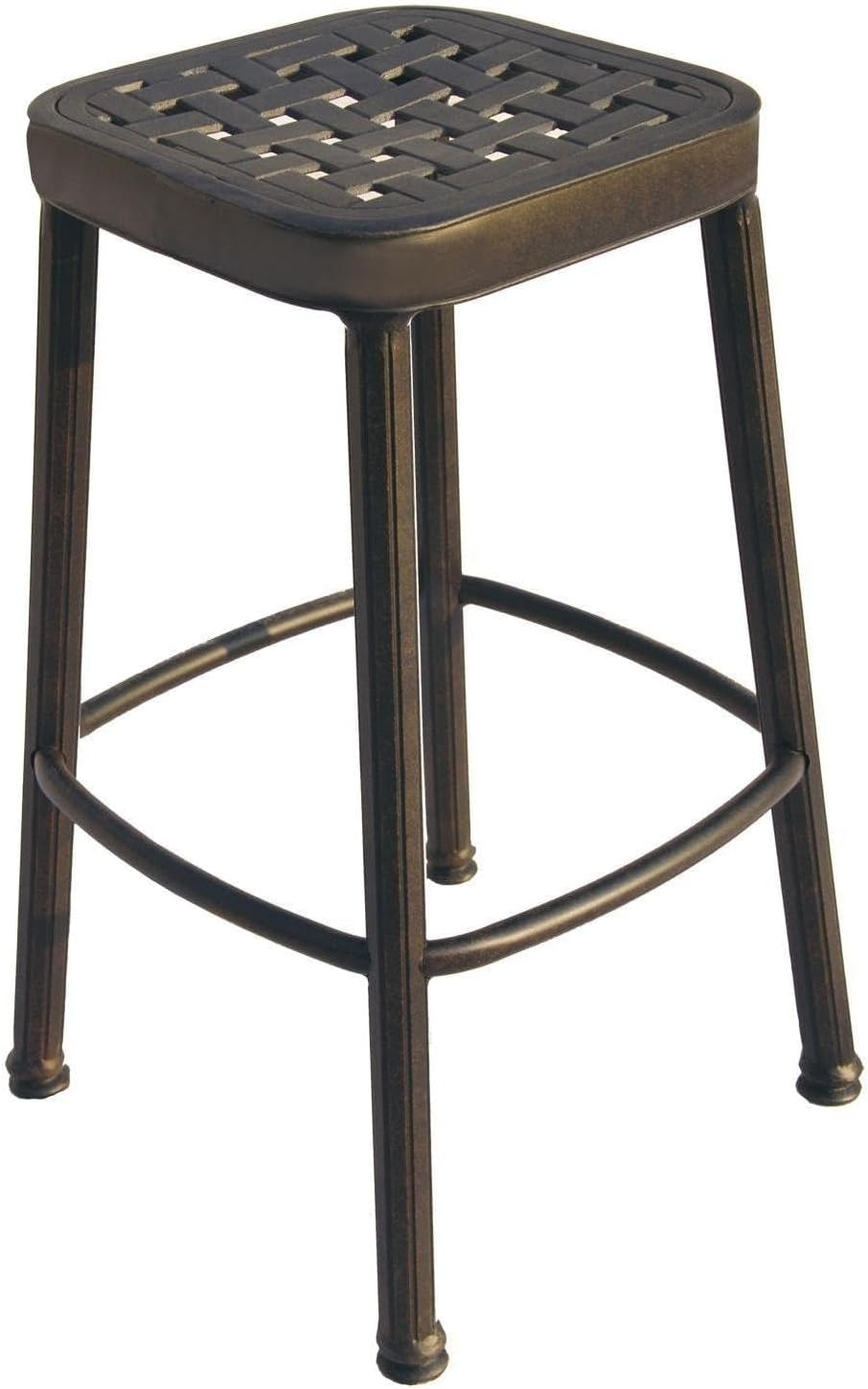 Darlee Classic Cast Aluminum Square Backless Patio Bar Stool - Antique Bronze