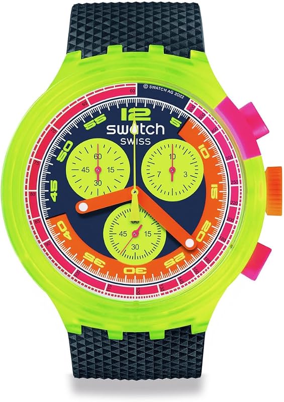 Big Bold Chrono Unisex Watch Casual Polymer Transparent Quartz Waterproof