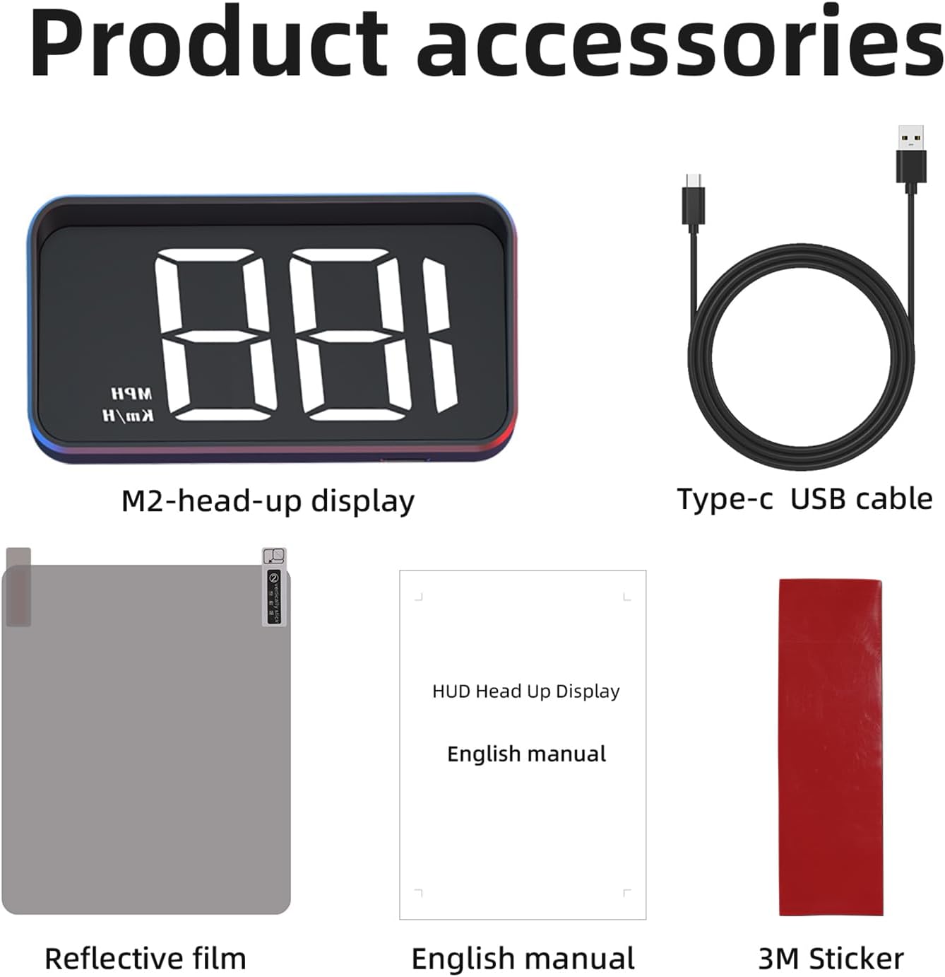 Contents of the M2 HUD product package
