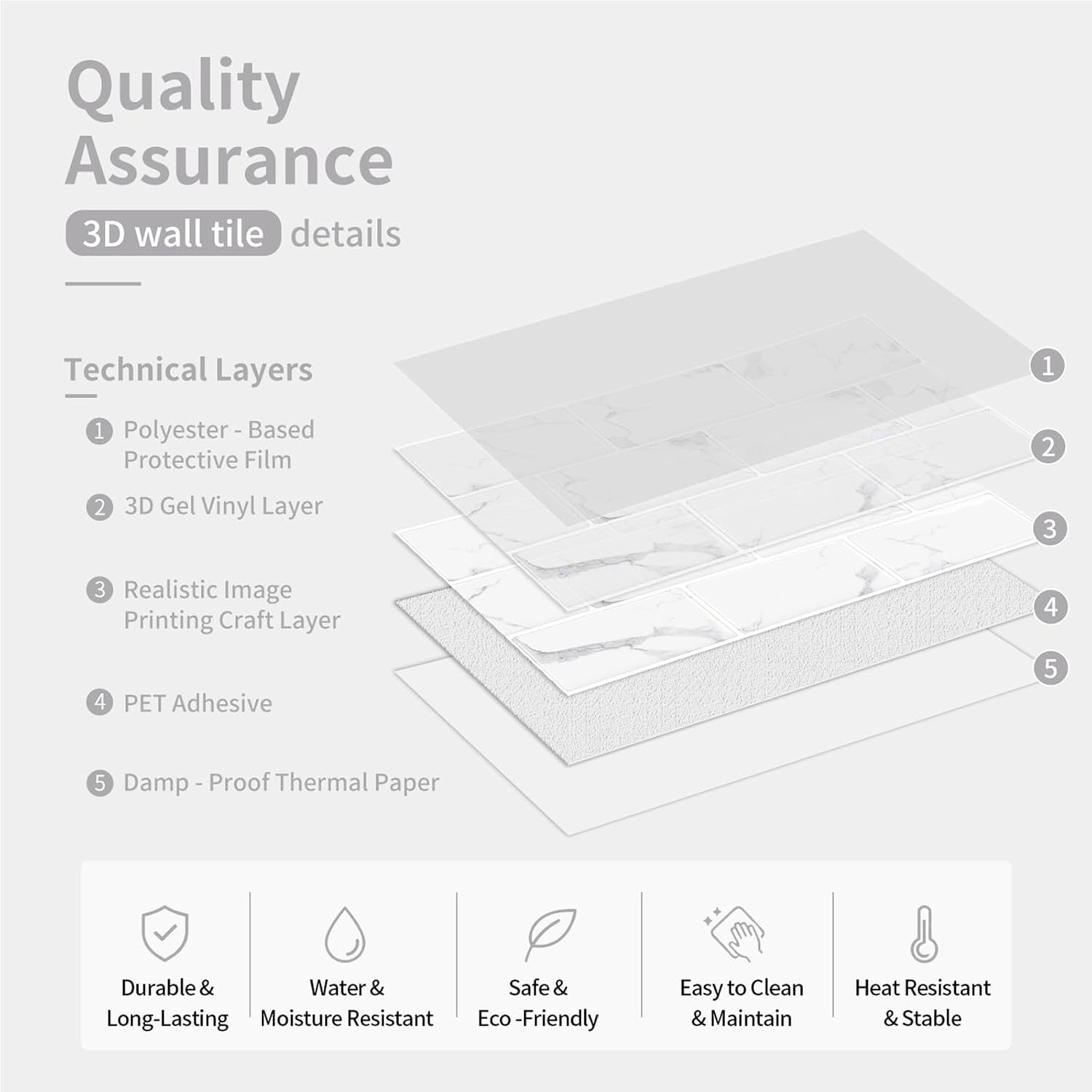 10 Sheet Brick Peel and Stick Kitchen Backsplash Tiles, DONGYUNAI PVC Wall Panels Back Splash 3D Waterproof Self Adhesive Wall Stickers for Bathroom Fireplace RV Camper Van（6"x12"）