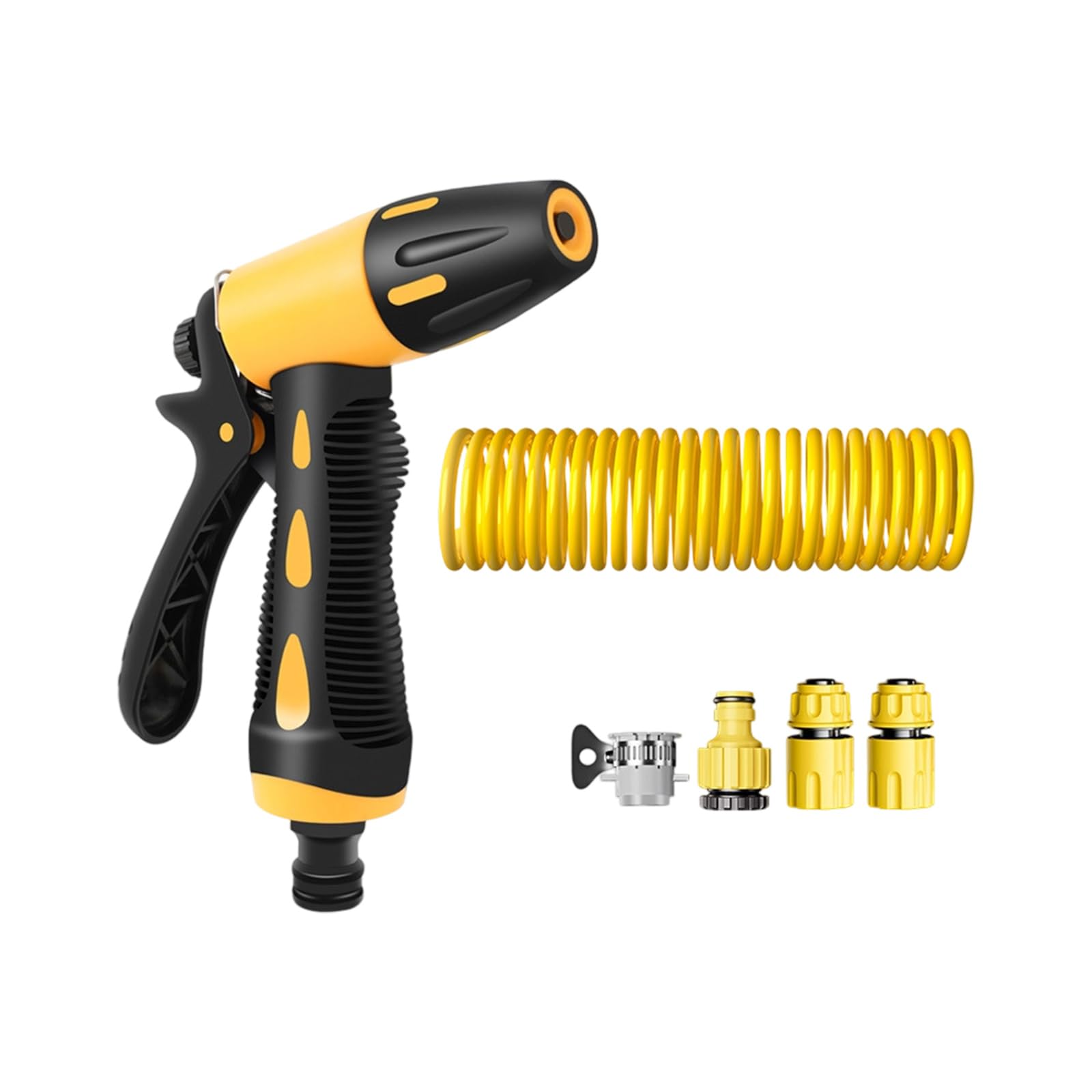 Hsioluted 20 Meters Set Automatic Drainage Expandable Car Wash Hose With Strong Sprays Nozzle Wall Mounted Storage Designs For Car Maintenance Automatic Garden Sprayer Set
