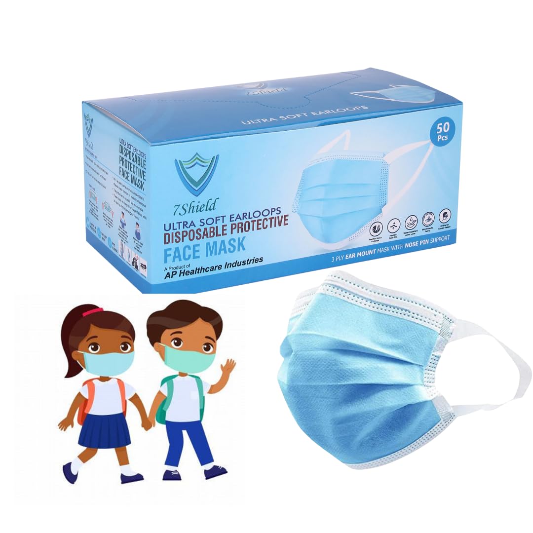 Face Mask for Kids | Disposable Safety Masks for Childrens | ISO CE GMP SITRA Certified Soft Fabric Spandex Soft Ear loop, Comfortable & Secure Face Masks