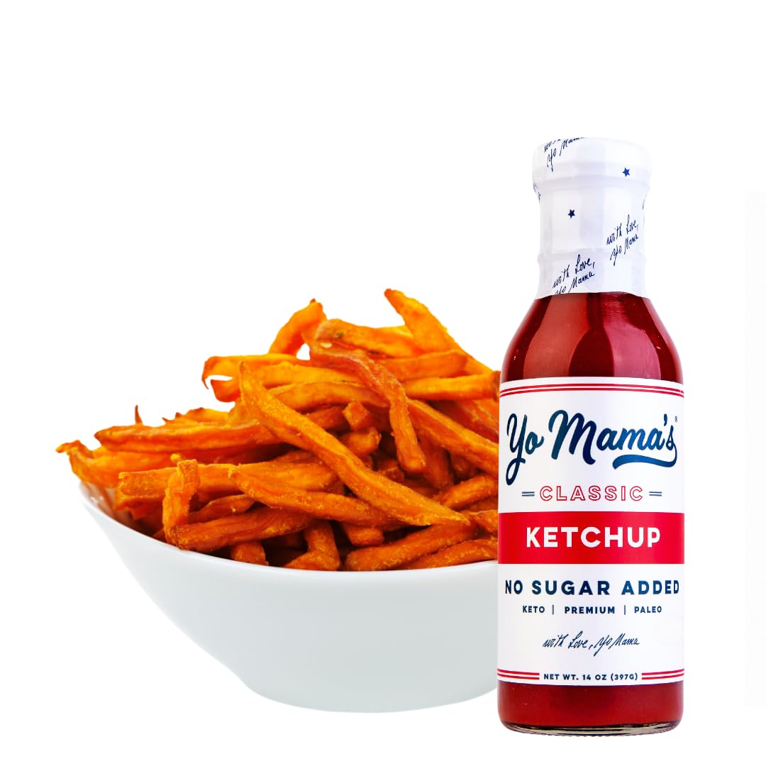 Yo Mama's Foods Keto Classic Ketchup – Pack of (1) - No Sugar Added, Low Carb, Vegan, Gluten Free, Paleo Friendly, and Made with Whole Non-GMO Tomatoes!