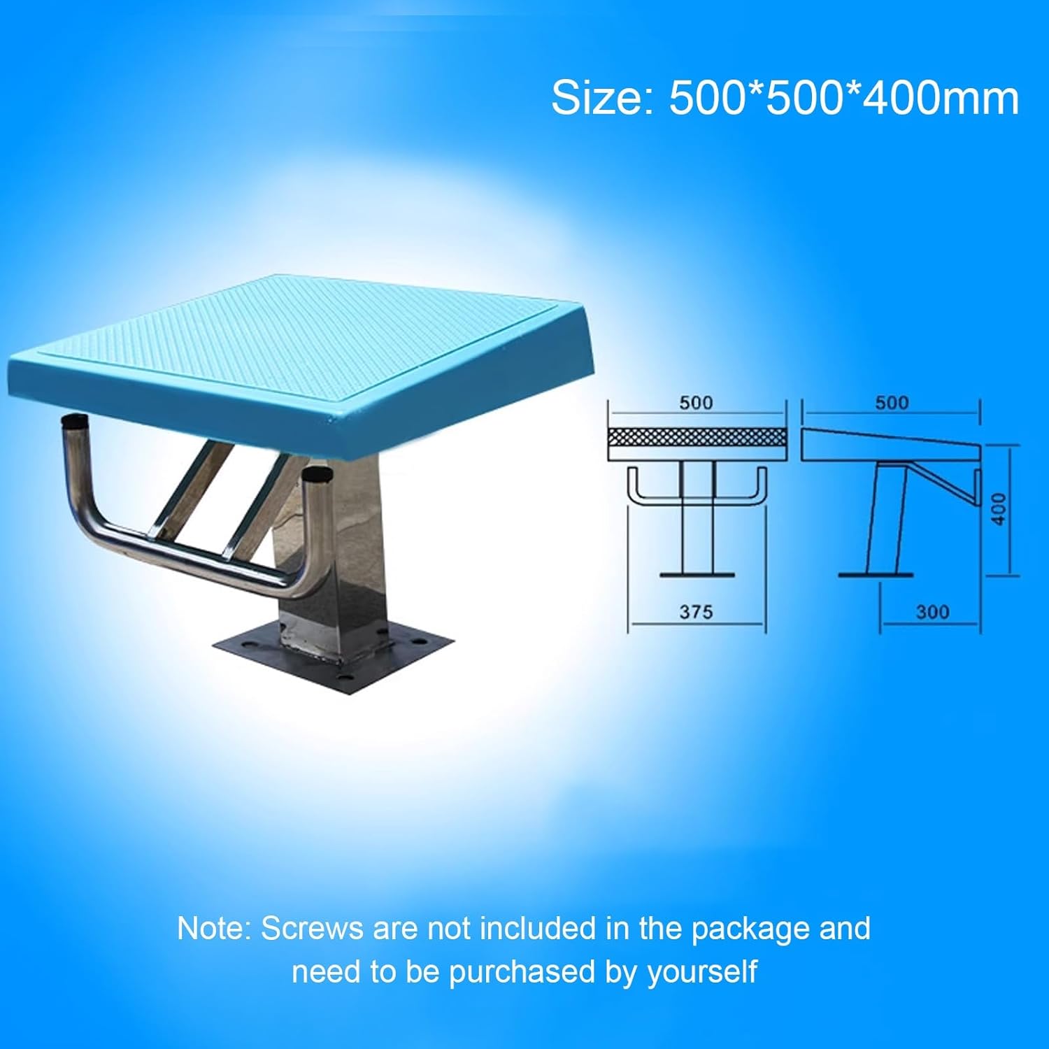 Swimming Pool Diving Platform Pools Starting Block, Non-Slip Diving Board with Stainless Steel Base for Professional Competitions, Private Pools, Swimming Training