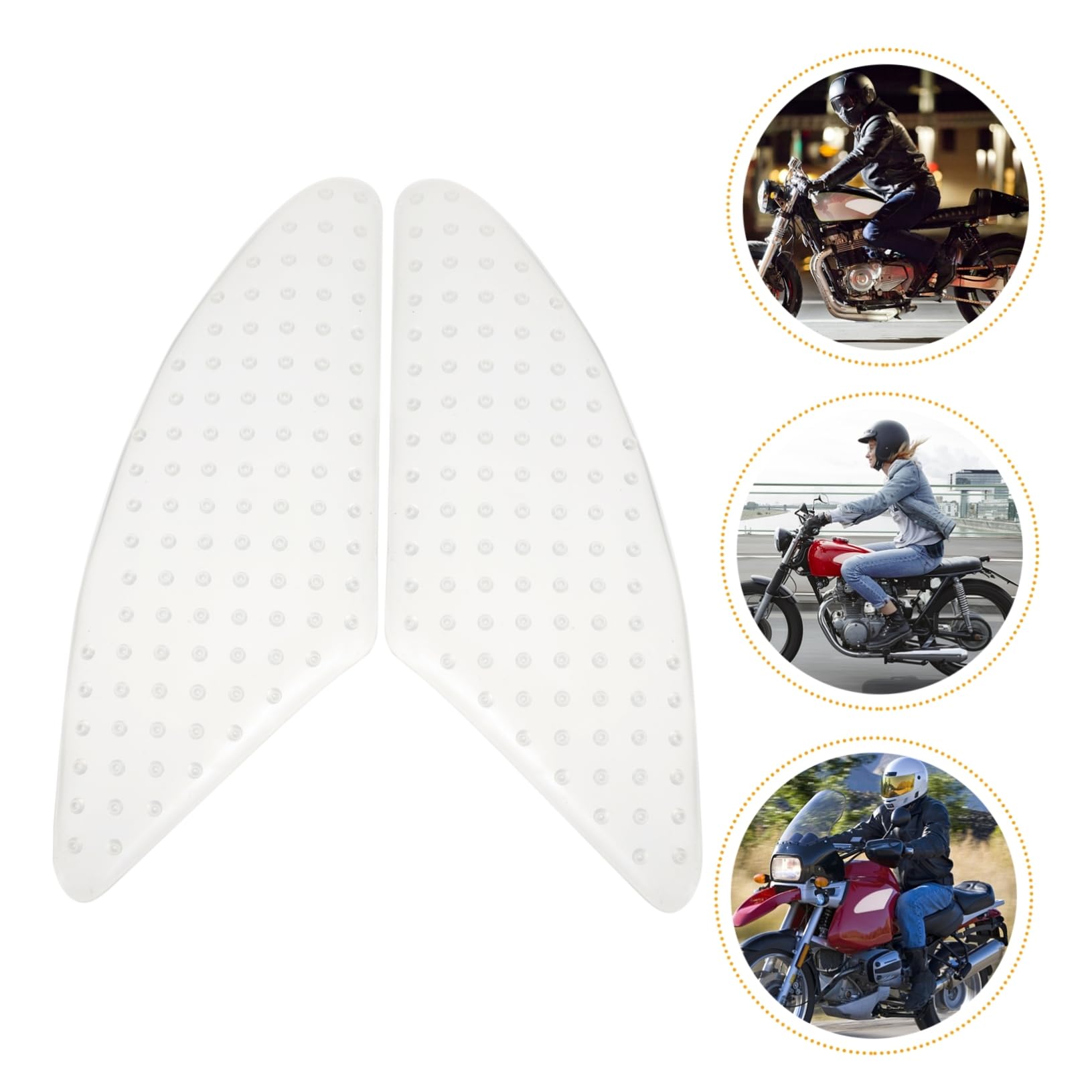 3 Pares Antideslizante Para Motocicleta Pegatinas Automotrices Tapón Libro Marrón Motocicleta Pegatinas Rodillera Pegatinas Coche Tanque Apliques Caucho Ecológico