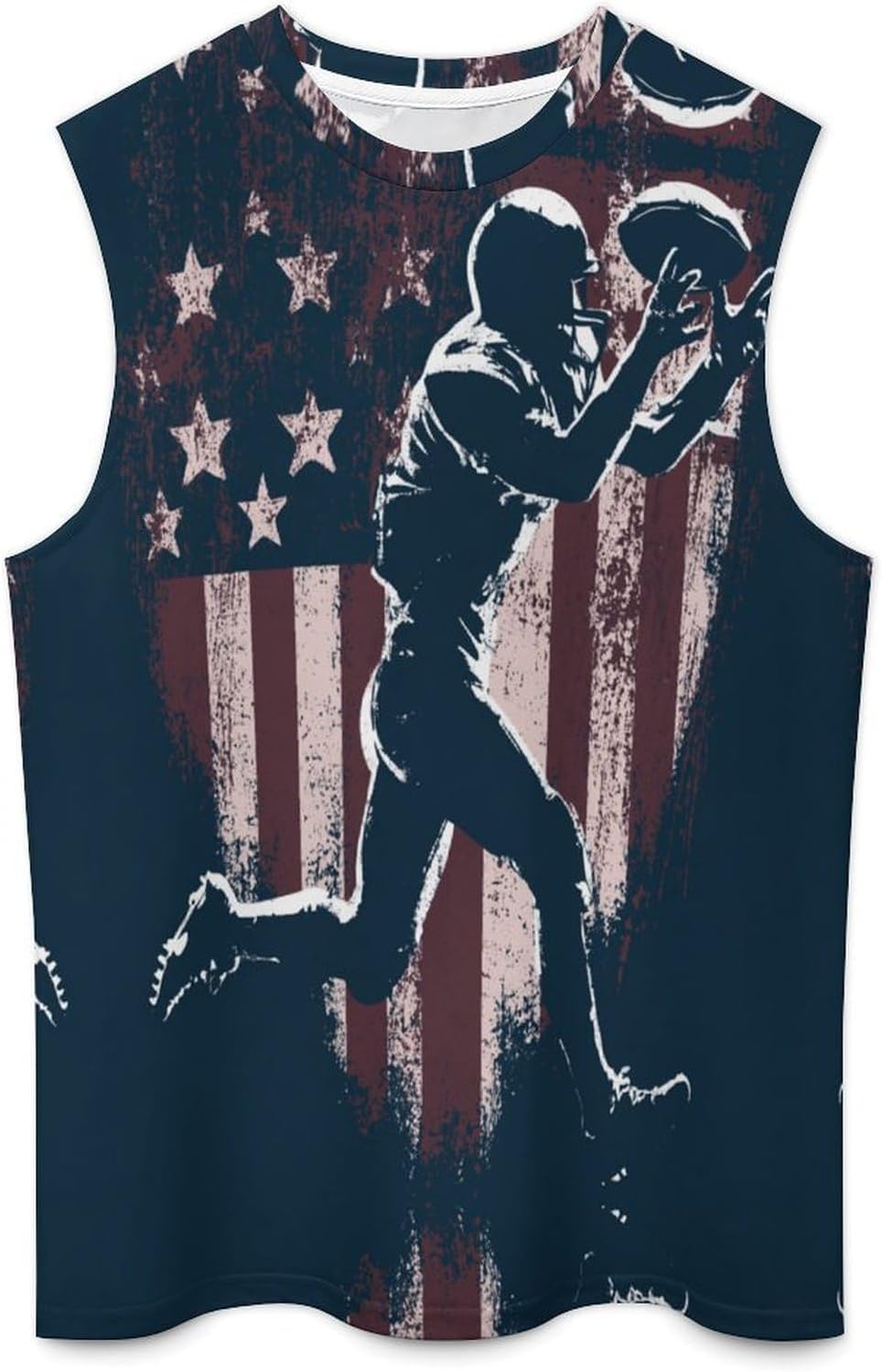Athlete SilhouetteMen's Sleeveless Crew Neck Knit Top, Soft Faux Cotton Everyday Casual Basic Blouse