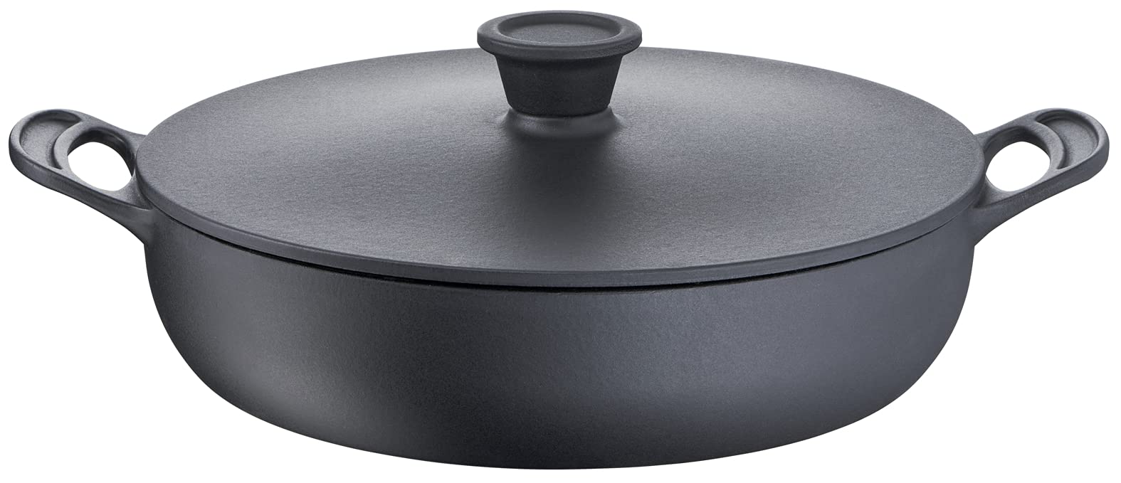 Tefal Jamie Oliver Premium hierro fundido acero sartén 2 asas 30 cm + tapa, cocción segura, revestimiento esmaltado, distribución homogénea de la condensación, compatible con horno, inducción E2139955