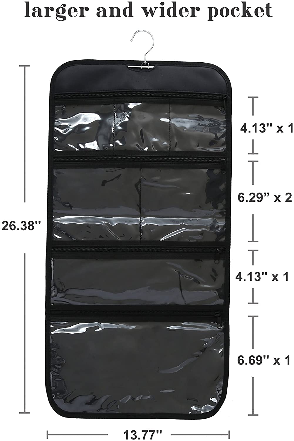 Neceser Plegable Transparente para Colgar artículos de Aseo de Viaje, Organizador de cosméticos