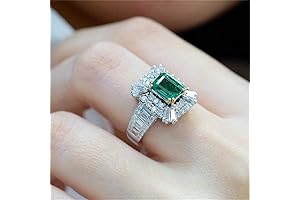AZQ Vintage Emerald Cocktail Ring