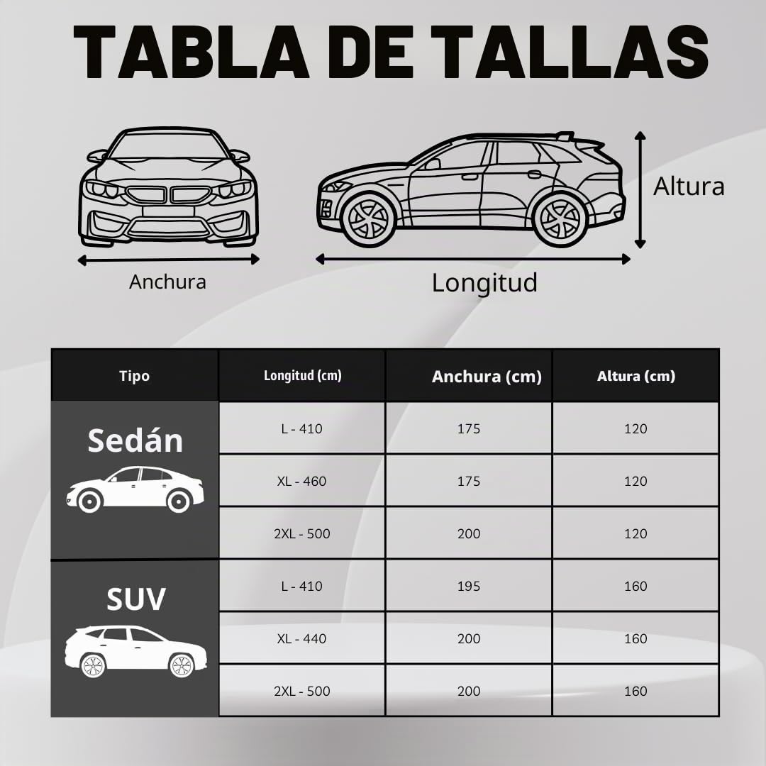 HBCOLLECTION Cubierta antigranizo para Coche, Funda antigranizo para Coche, Funda Repelente al Agua antigranizo para automóvil,gris,XL-5.30m