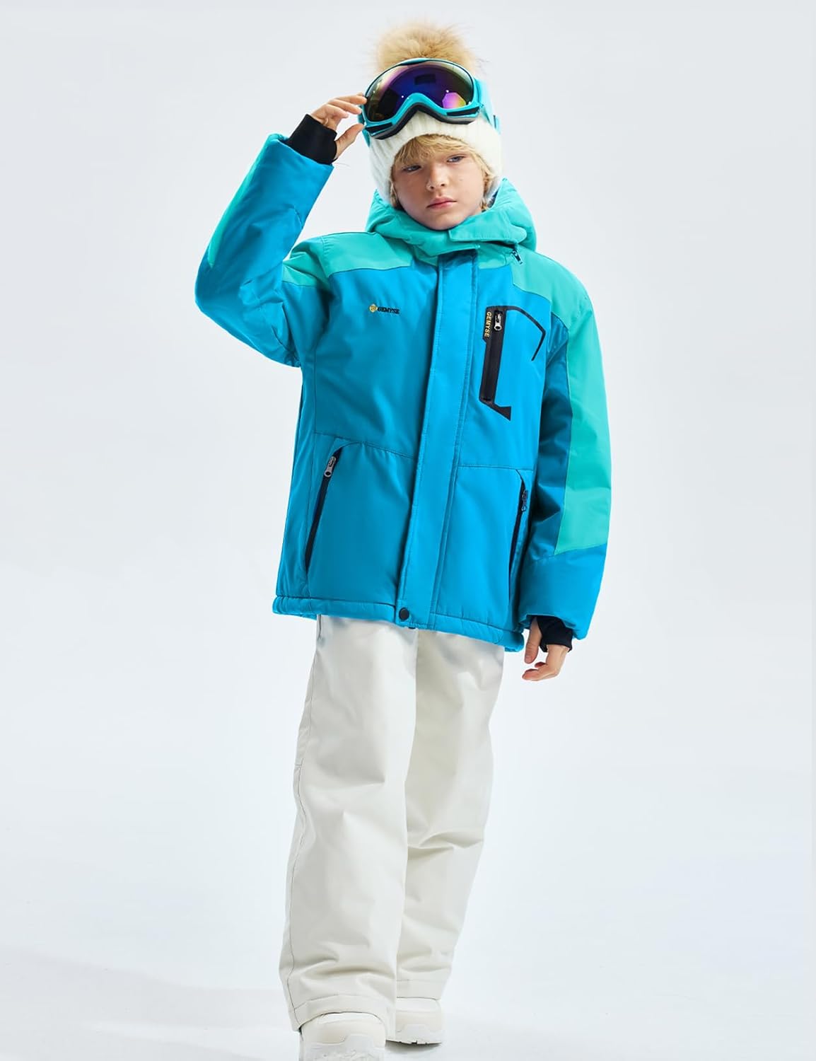 GEMYSE Boy's Waterproof Ski Snow Jacket Hooded Fleece Windproof Winter Jacket - Image 5